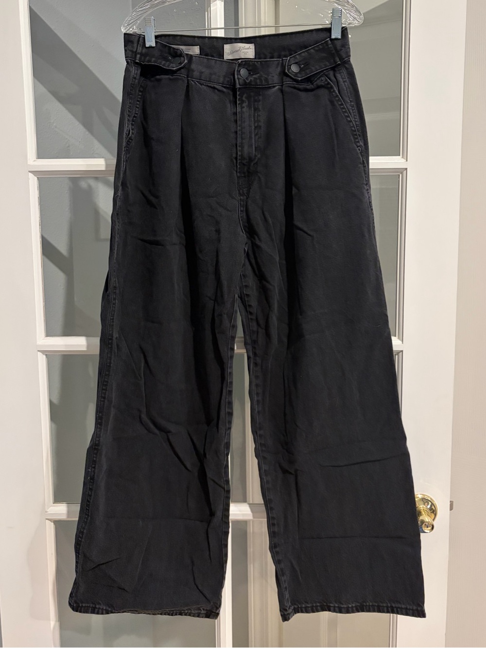 Universal Thread Wide-Leg Adjustable Black Trousers Size 12